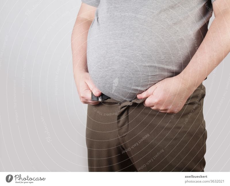 thick belly - pants do not fit anymore Stomach Fat Overweight Obesity Weight Healthy Beer belly Man Manly Diet Pants Unhealthy Figure Body obesely