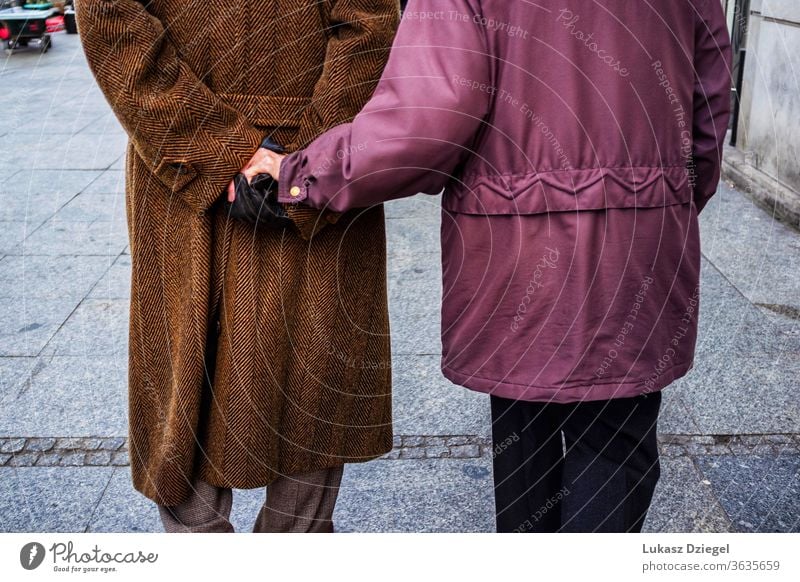 Elderly couple holding hands happy partner trust commitment romantic romance union enjoy aged caress beloved emotion close peaceful retiree