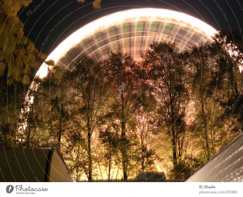 Flying_Circle Ferris wheel Rotation Tree Dark Long exposure Leisure and hobbies Movement