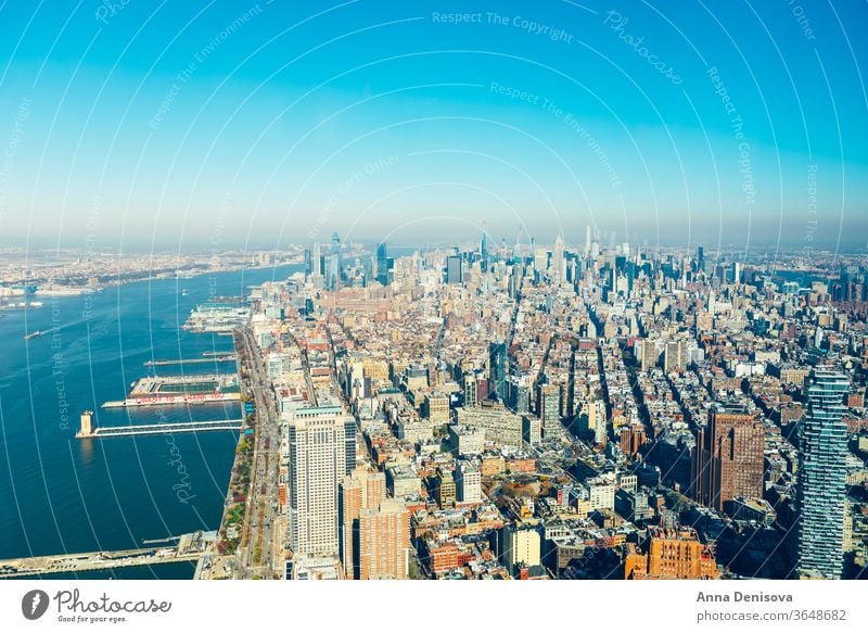 Amazing panorama view on New York City skyline and Manhattan new york city manhattan america usa nyc american landmark empire architecture urban downtown