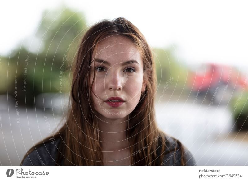 Portrait of a Pretty Woman Looking at Camera female one person girl young woman gaze looking at camera caucasian ethnicity close up medium close up