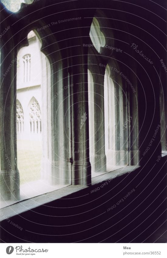 Gothic windows Gothic period Window Mystic Light Shadow Arch House of worship Black & white photo Religion and faith Dome Arcade Architecture