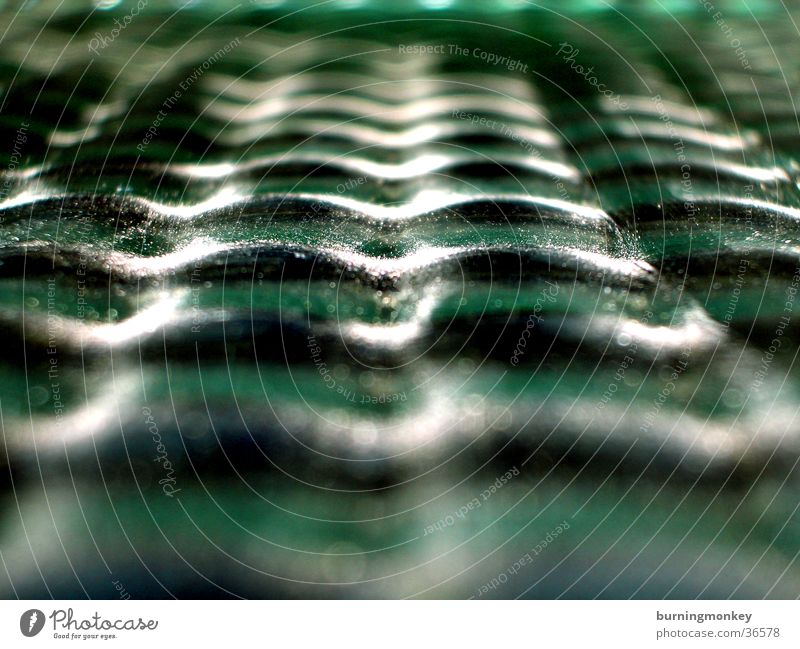 wave glass Green Photographic technology Glass Window pane Lens Uneven Macro (Extreme close-up) Deserted Reflection Central perspective Abstract Undulation