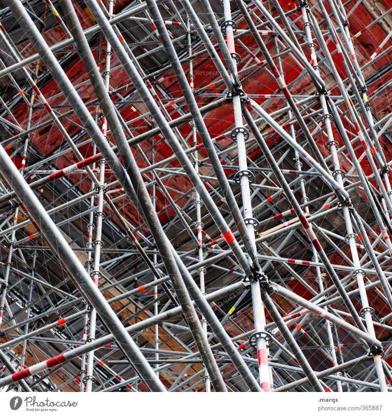scaffolding construction Construction site Architecture Line Build Exceptional Many Crazy Chaos Change Scaffold Background picture Colour photo Exterior shot