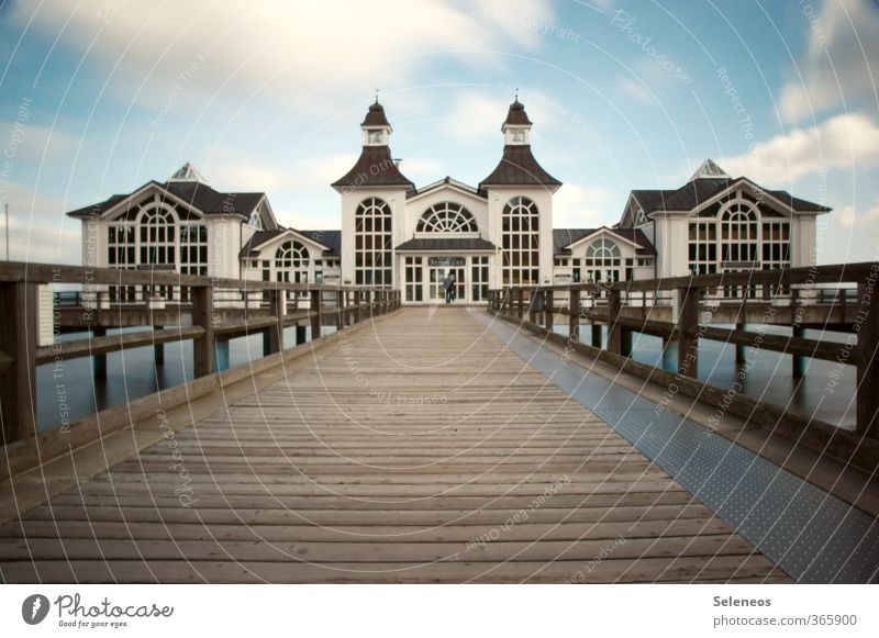 Baltic Vacation & Travel Tourism Trip Beach Environment Nature Sky Clouds Baltic Sea Navigation Wood Longing Homesickness Loneliness To go for a walk Footbridge