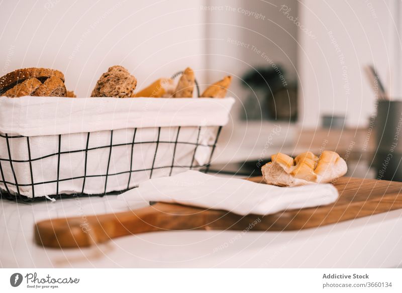 Various types of bread served on table various assorted bun pastry food fresh cut piece breakfast delicious meal tasty morning nutrition snack slice cuisine