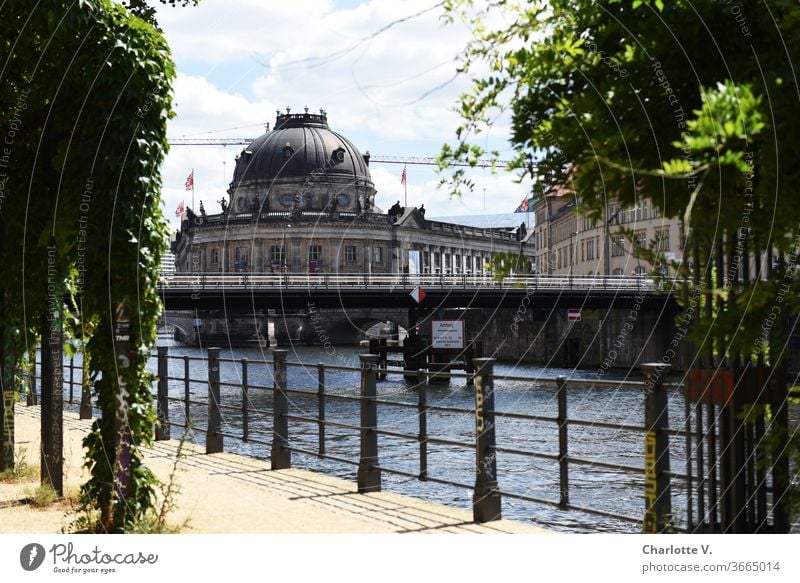 Postcard from Berlin | Bodemuseum soil museum Museum island Spree Capital city Town Tourist Attraction River Deserted Architecture Downtown Exterior shot