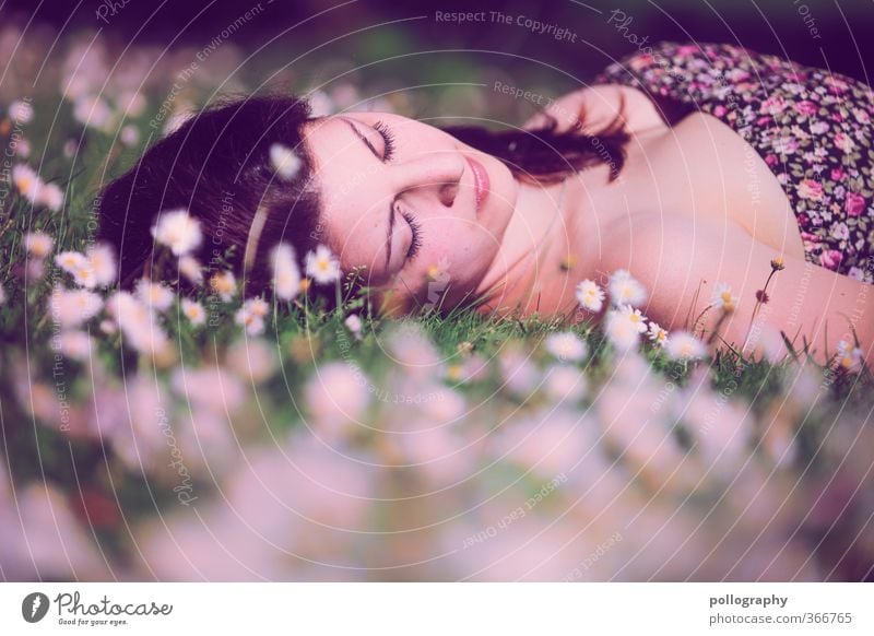 time for dream III Human being Feminine Young woman Youth (Young adults) Woman Adults Life Body Head 1 18 - 30 years Nature Plant Earth Spring Summer