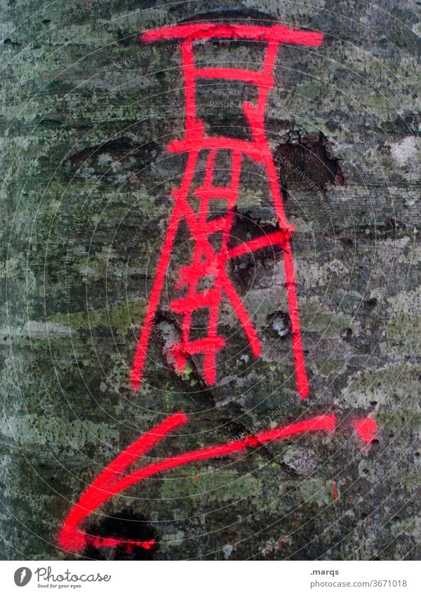 Forest pictogram Forestry Pictogram Tree trunk Tree bark Arrow Clue Hunting Blind Forester pink communication
