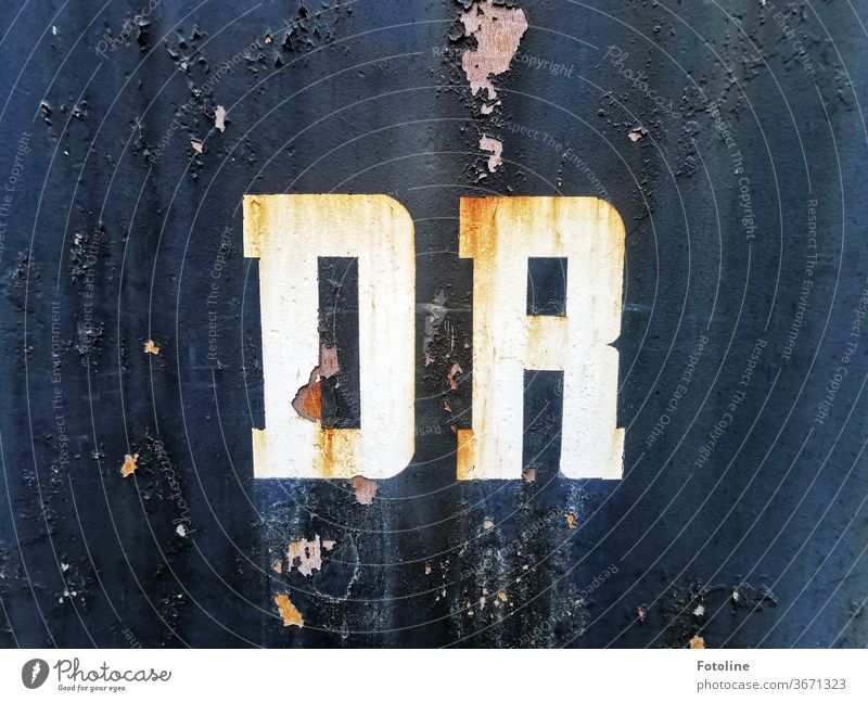 Quite rocked down - or the letters DR on an old, rusty railway carriage Letters (alphabet) writing Sign brand Dr Train railcar Railroad car Transport