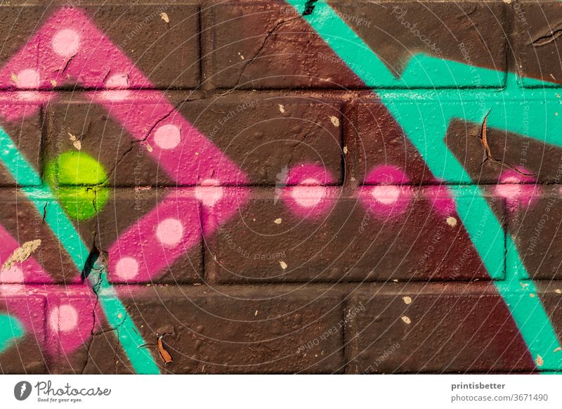 Abstract Painted Design On Brick Texture A Royalty Free Stock Photo From Photocase