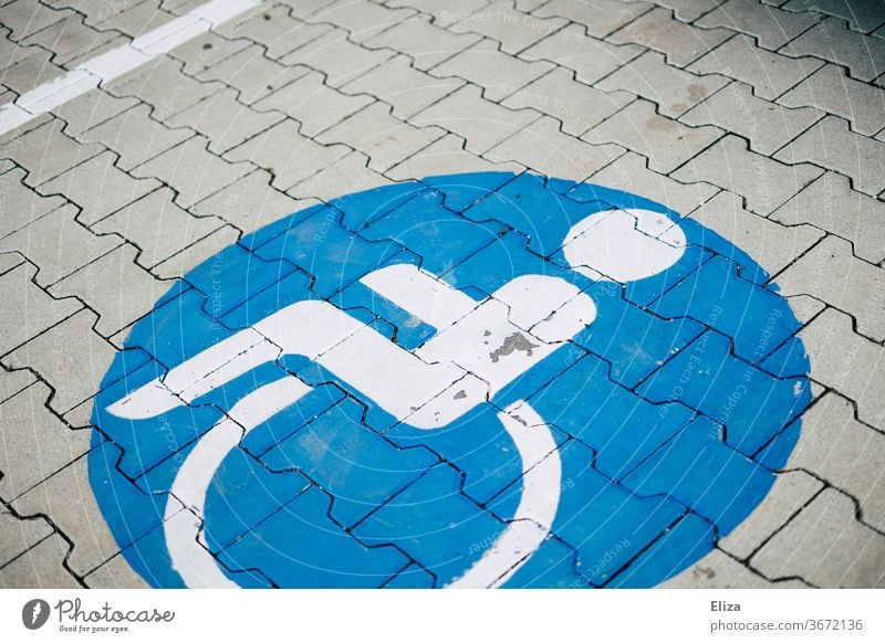 Disabled parking disabled parking Wheelchair Disability friendly Signs and labeling Parking lot Handicapped Mobility handicap symbol consideration Blue