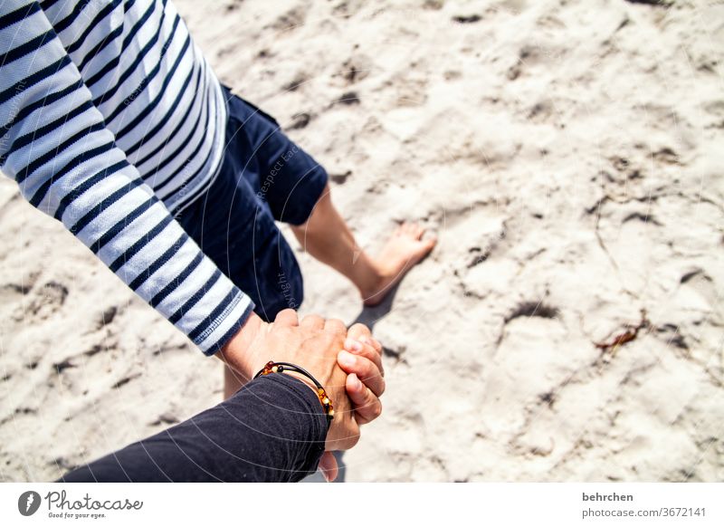 myself | because your hand fits in mine Joy Exterior shot Sand Feet To hold on Together Happy Family fortunate Fingers Emotions proximity in common Trust