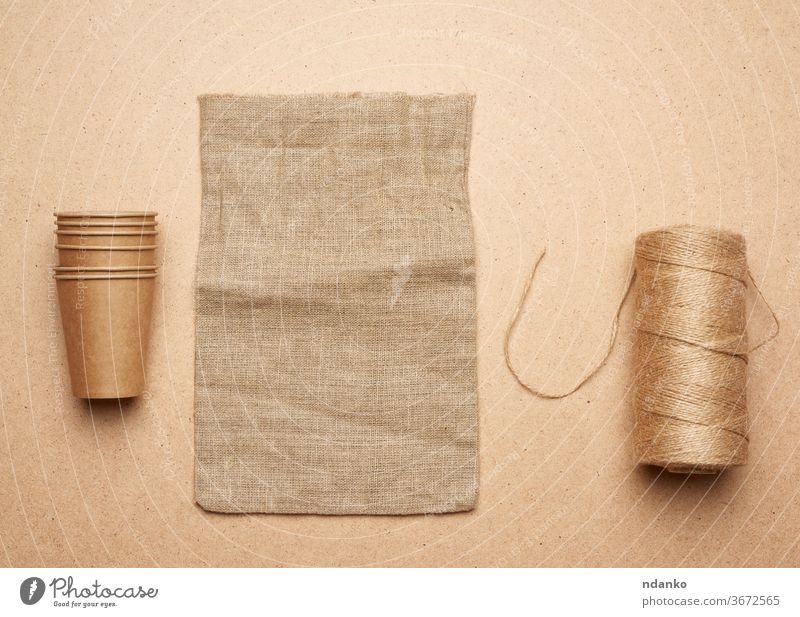 Skein of Rope Jute on the White Background. Stock Image - Image of