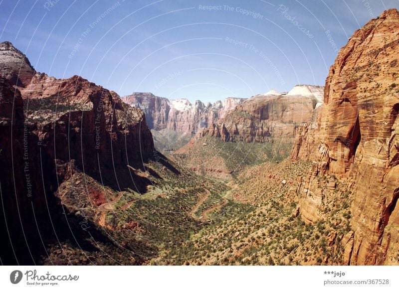 set your eyes to zion. Landscape Loneliness Zion Nationalpark Zion Canyon USA Utah Mountain Rock Far-off places Vacation & Travel Vantage point Sandstone Desert