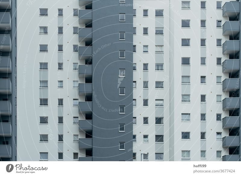 Tristesse of orderly monotony - serial living Balcony Modern Facade post-war architecture High-rise Apartment Architecture Poverty structure Manmade structures
