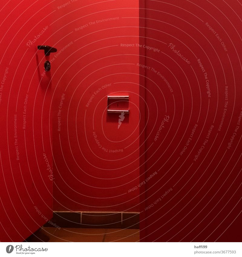 Red light loo - no more toilet paper ... Toilet LAVATORY red room Toilet paper Bathroom Paper Tile john state of emergency