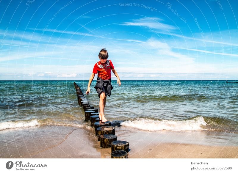 balancing act relax recover Playing Clouds Free Freedom fischland-darß To enjoy Germany Baltic coast Tourism balance Break water Relaxation Landscape Infancy