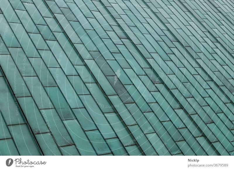 Copper roof with verdigris patina of rectangular copper sheets Patina Verdigris Weathered Structures and shapes Architecture architectural photography Facade