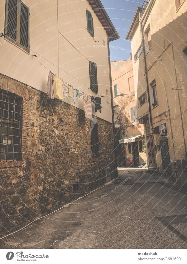 Castiglione della Pescaia Town Italy Alley Tuscany Architecture Deserted Historic House (Residential Structure) Old town Facade built Exterior shot Downtown