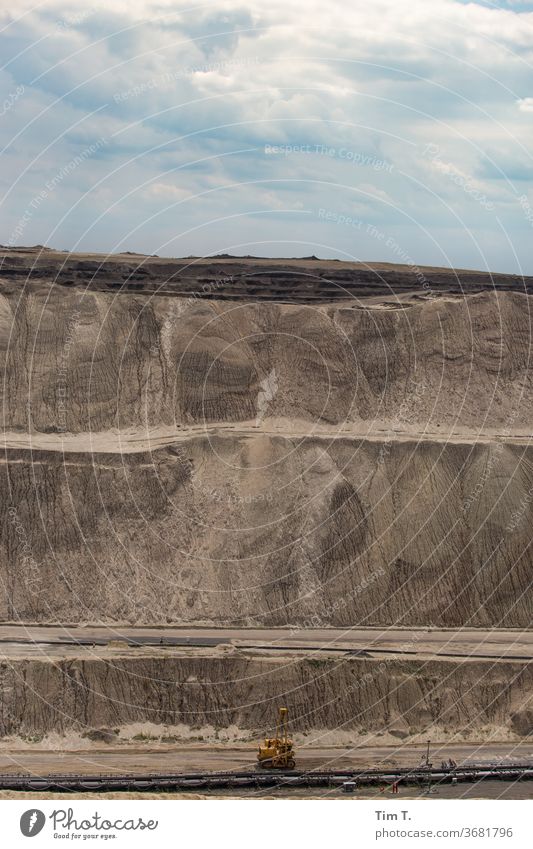 Lignite Opencast mining Lausitz forest open pit mining Brandenburg Landscape Exterior shot Deserted Day Colour photo Environment Nature Sky Clouds Horizon