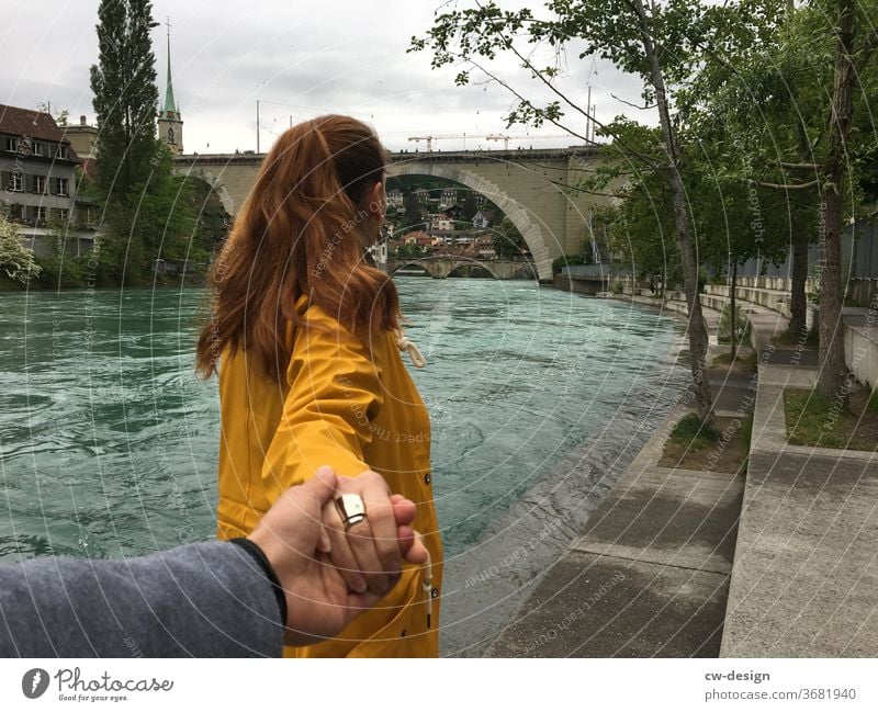 Hand in hand in Bern hold hands Together Couple Love Wife Lovers