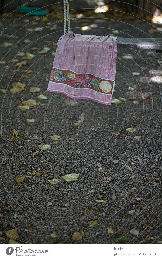 The household can wait... Towel tea towel Rag To swing Swing dishcloth Dry Drying Screw you Laundry Clothesline Cotheshorse Washing Washing day Clean Household