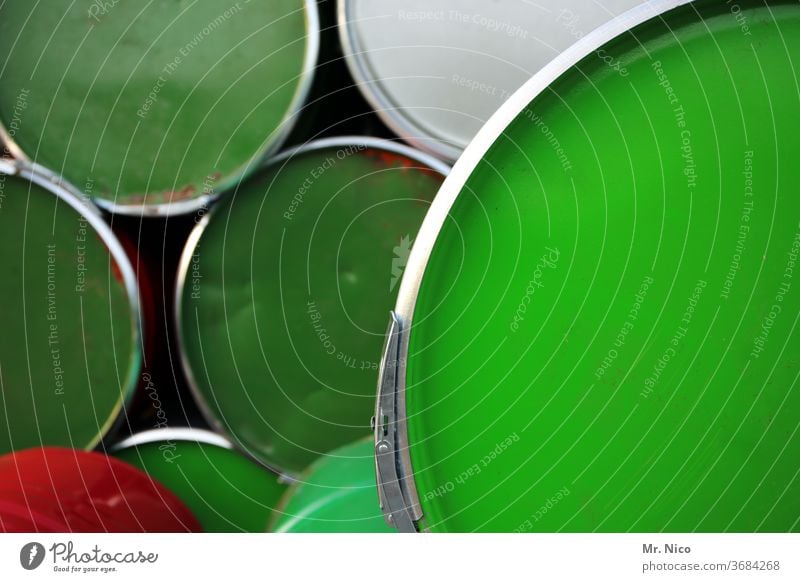 green green green are (almost) all my barrels ton Containers and vessels Round Oil barrel Keg Industry Stack pile White Environmental protection Multicoloured