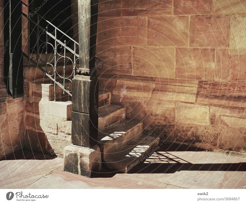 Back stairs Church Dome Wall (barrier) Wall (building) Stairs Old Banister Stone Historic Tourist Attraction Colour photo Deserted Copy Space right