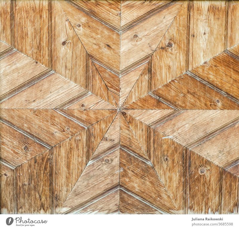 Wooden wall with star pattern wood background Brown Old Copy Space Retro texture wooden Rustic natural Nature Surface Board textured Stars Deserted Colour photo