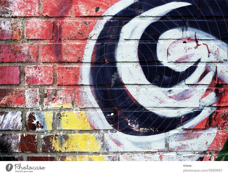 Discipline and resistance | Opposites Deserted Perspective Inspiration variegated Wall (building) Wall (barrier) Brick graffiti antagonism discipline havoc
