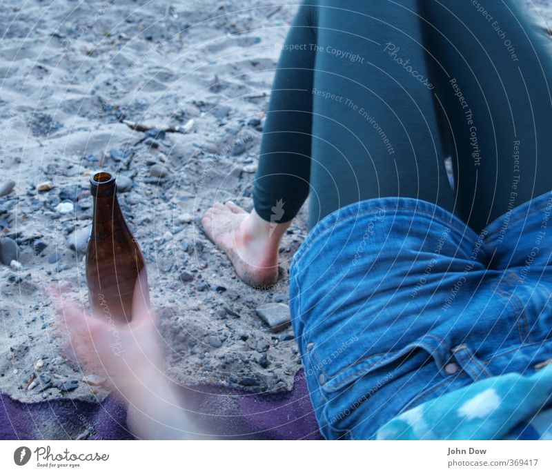 Iceland in the Sun Beach Feminine Young woman Youth (Young adults) Hand Legs Feet 1 Human being Hot pants Drinking Joy Happy Happiness Contentment Beer