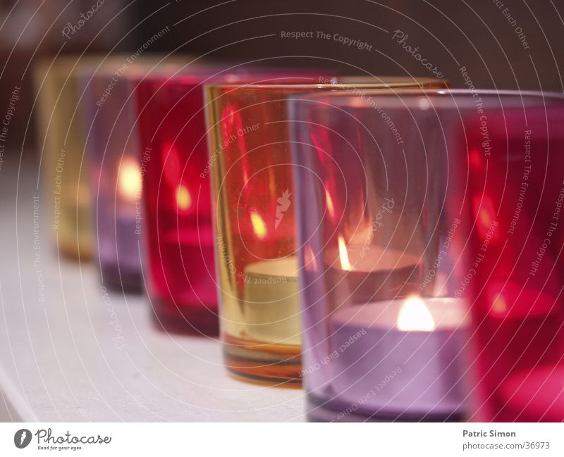 Candle glasses in series Glass Household Romance Violet Red Cozy Candlelight Living or residing Evening