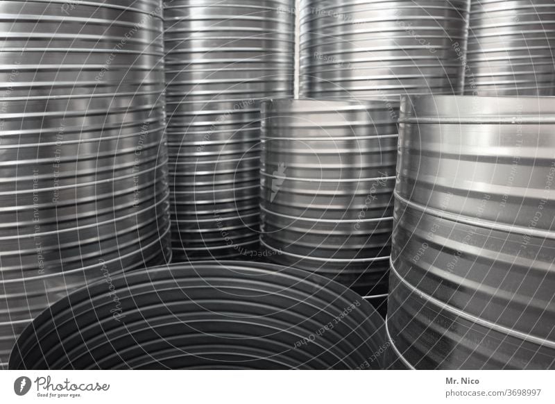 Ventilation pipes conduit reeds Fittings Gray ventilation pipe Tin Structures and shapes Detail Connecting element spiral duct air conditioning Round