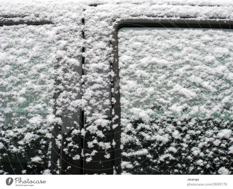 Snowed car Winter Cold Snowflake Car Mobility Window Metal Season Black Vehicle Road traffic door Climate