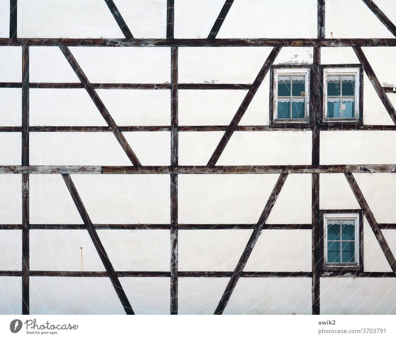 type case half-timbered Half-timbered house Half-timbered facade Joist props Window lines areas Geometry Complex Attachment Exterior shot