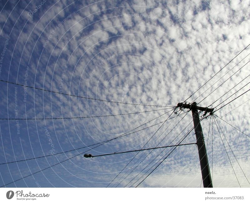 SKY POWER POLE Clouds Electricity pylon Australia Melbourne Sky cotton clouds Blue Cable