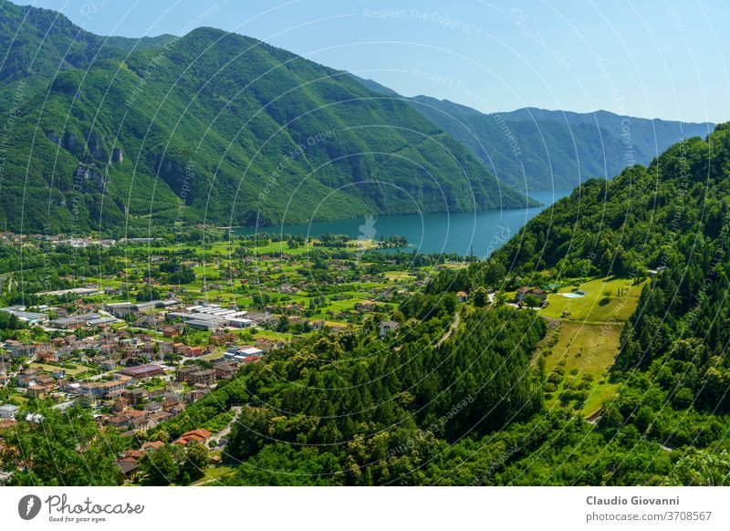 Caffaro valley with Idro lake in Brescia province Bagolino Cerreto Europe Italy Lombardy color day green hill landscape mountain nature photography plant scenic