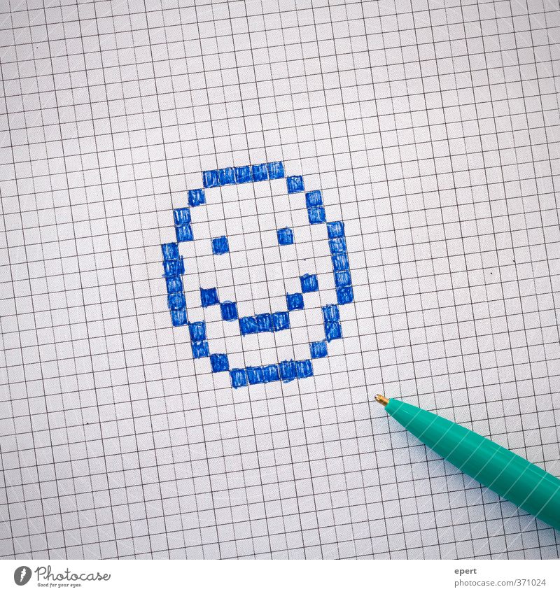 Analog binary image Paper Piece of paper Pen Ballpoint pen Sign Draw Happiness Funny Creativity Painting (action, artwork) Smiley Checkered Colour photo