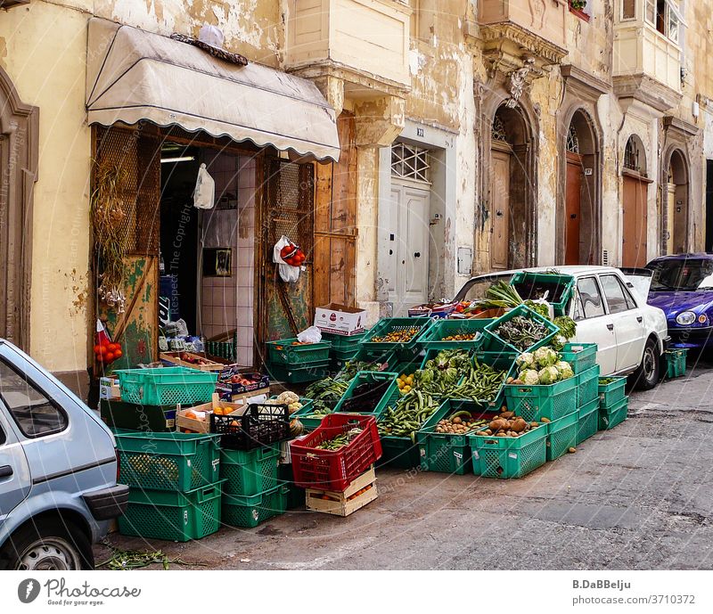 The Greengrocer In Valletta Malta Uses Everything To Present His Goods A Royalty Free Stock Photo From Photocase