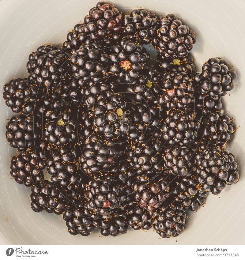 white bowl with fresh blackberries on wood berry Berries blackberry Blackberry Eating fruit fruits Close-up food Blue out colourful low fructose Gaudy Delicious