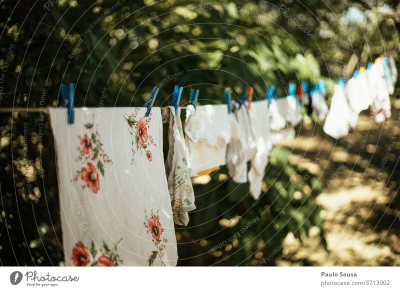 Clothes on the clothesline Clothing Clothesline White Hang Colour photo Living or residing Washing day Clean Exterior shot Hang up Dry Clothes peg Laundry