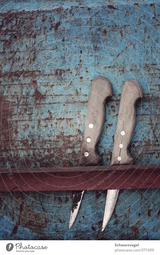 Knifes out! Knives Close-up Colour photo Metal Weathered Steel Rust