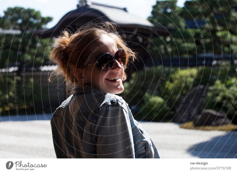 Woman in Japan Temple Exterior shot Religion and faith Asia Architecture