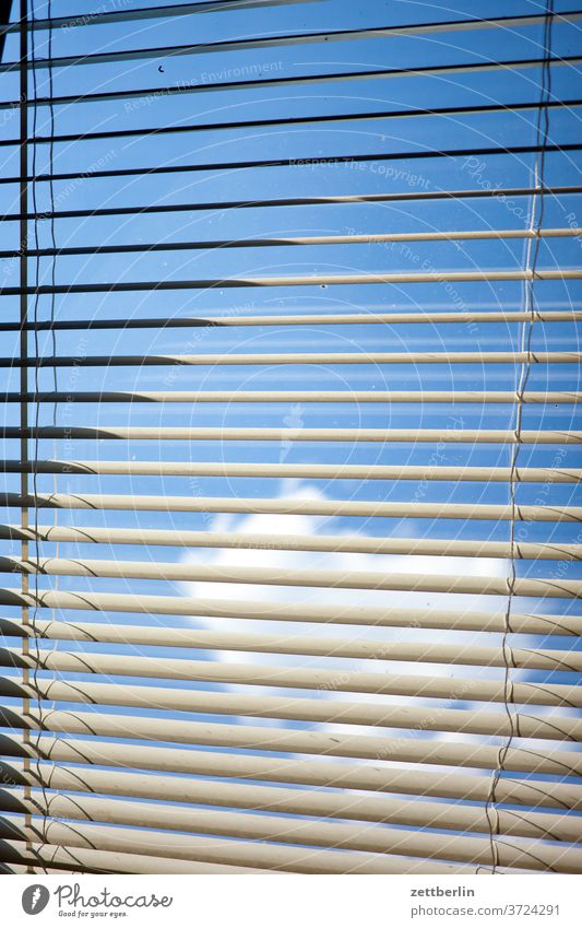 Blinds with sky and sun and cloud Window Sky Venetian blinds light protection Roller blind sun protection obfuscation too Closed shading Shadow Light dwell