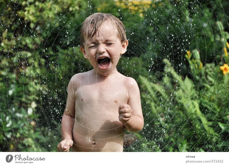 AAA Playing Children's game Garden Masculine Boy (child) Body Chest 2 Human being 3 - 8 years Infancy Nature Landscape Water Drops of water Summer
