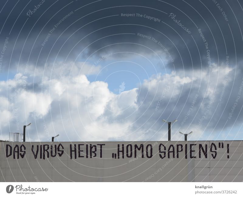 The virus is called "Homo Sapiens"! Human being Destruction Earth Environment Environmental pollution Nature Exterior shot Climate change Threat
