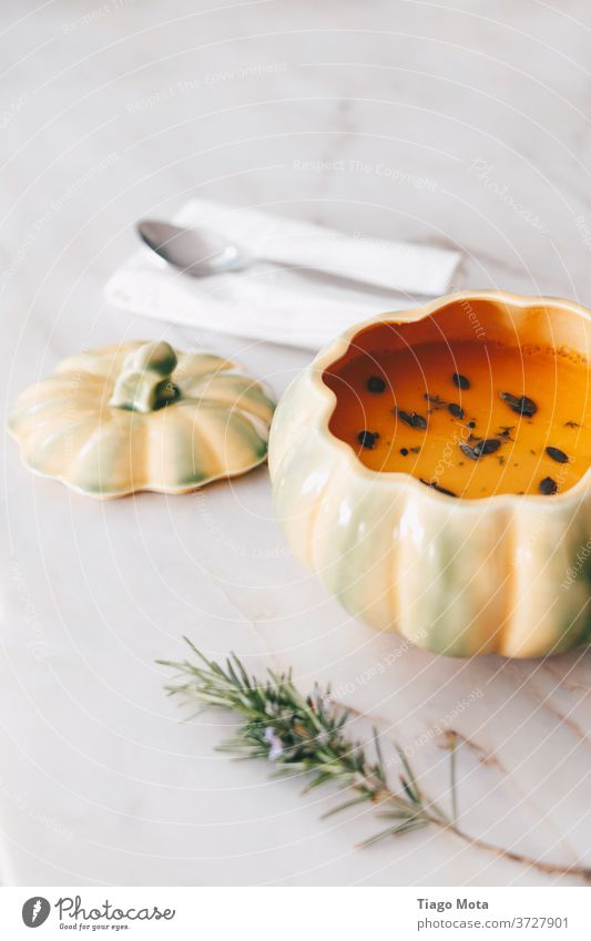 Pumpkin Soup in Stylish Bowl and a Spoon Pumpkin time Pumpkin seed Pumpkin soup pumpkins soup bowl Food Food photograph Food And Drink food products