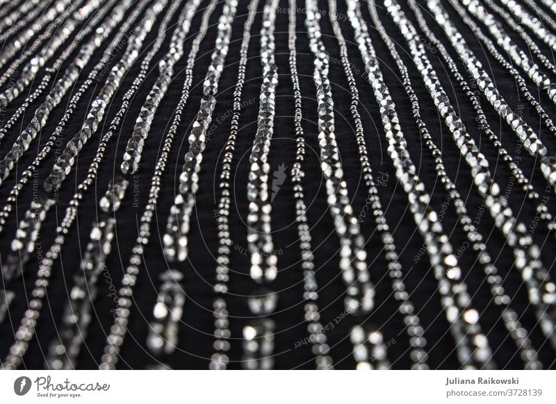 Sequins close-up Cloth Glittering Detail Close-up Decoration Clothing Design Thread Material Fashion textile Sewing weave Craft (trade) Tailor dressmaker