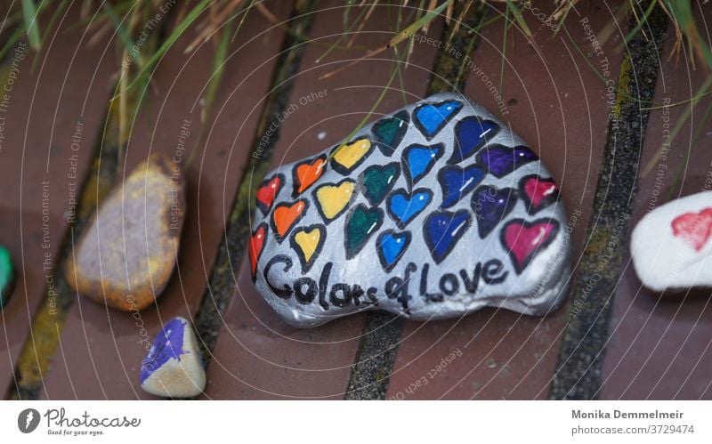 Colors of Love Wanderstein Stone Photography Colour photo Exterior shot Camera Macro (Extreme close-up) Close-up Detail colors Wall (barrier) Deserted